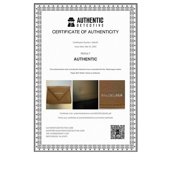 Balenciaga Papier Mini Wallet & Dustbag in Beige - Picture 8 of 15